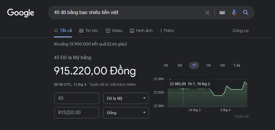40 đô là bao nhiêu tiền Việt, cách quy đổi Đô (USD) sang VNĐ chính xác