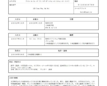 Hướng dẫn chi tiết cách viết Hồ sơ/CV tiếng Nhật xin việc chuẩn 2024